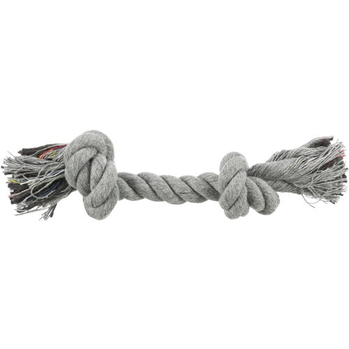 Trixie igračka za pse - šareni konopac za igranje - 37 cm s 2 čvora, sivi Cijene