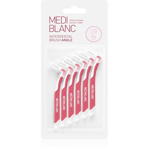 MEDIBLANC Interdental Pick-brush Angle medzobna ščetka 6 ks 0,4 mm Pink 6 kos Cene