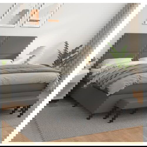 vidaXL Krevet s oprugama i madracem sivi 140x190 cm od umjetne kože Cijene