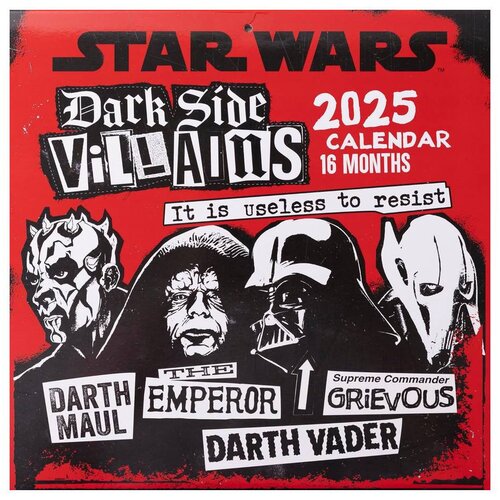 Pyramid zidni kalendar star wars villains - 2025 square calendar 30x30cm Slike