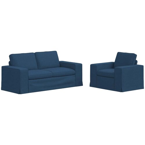  Set sofe 2 pcs Plava 182 x 80 x 82 cm tkanina Slike