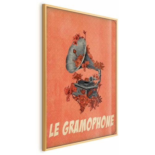  Plakat - Gramophone 60x90 Zlatni okvir Cene