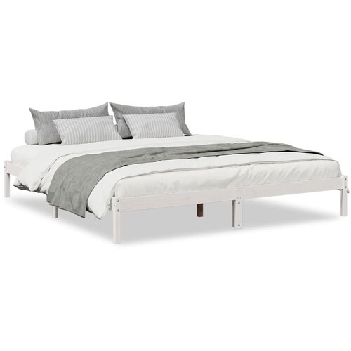 Maison Chic Dalj&amp;scaron;i Posteljni okvir - Dvoposteljna postelja - Zakonska postelja brez vzmetnice bel 180x220 cm borovina, (21695345) Slike