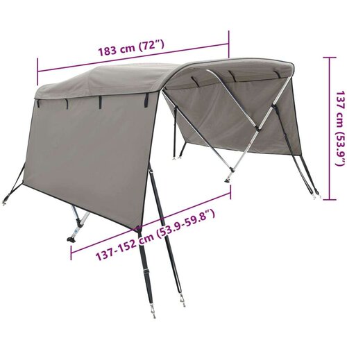 vidaXL Bimini tenda s 3 loki in stranicami 183x(137-152)x137 cm Cene