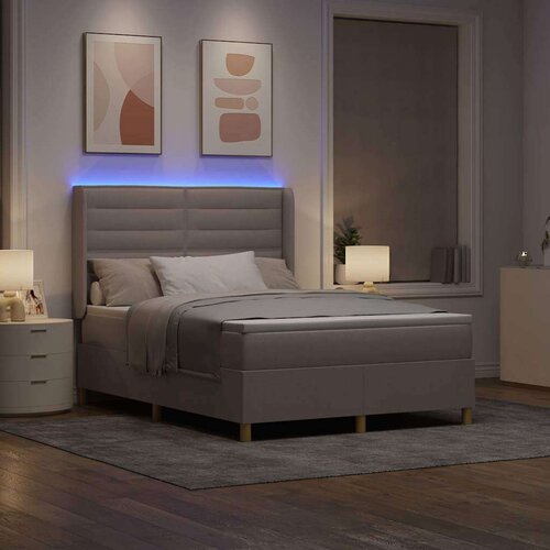 Box spring krevet Sivo-smeđa 140 x 200 cm tkanina Slike