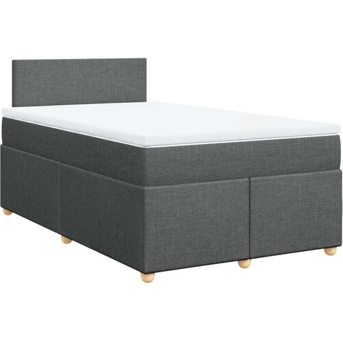 VidaXL Krevet s oprugama i madracem tamnosivi 120 x 200 cm od tkanine Slike