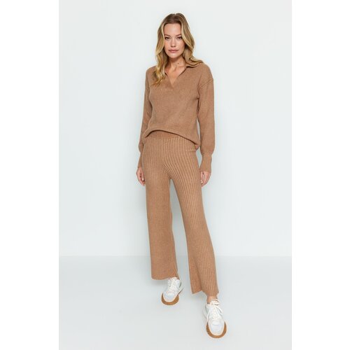 Trendyol Camel Care Collection Knitwear Top and Bottom Set Cene