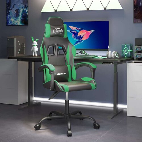  Gaming stol črno in zeleno umetno usnje, (20701093) Cene