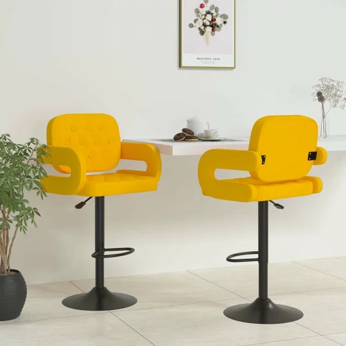  Barski stolčki 2 kosa gorčično rumeno blago, (20817379)