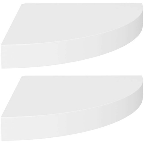 VidaXL Kotne police 2 kosa bele 25x25x3,8 cm MDF Slike