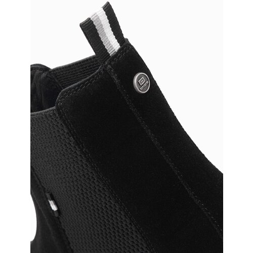 Ombre Slip-on suede men's shoes with high upper - black Cijene