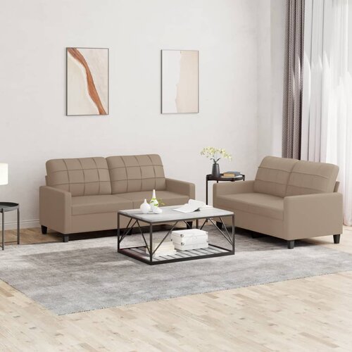 vidaXL 2-dijelni set sofa s jastucima boja cappuccina od umjetne kože Cijene