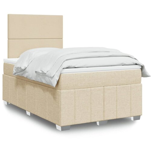  Krevet box spring s madracem krem 120 x 190 cm od tkanine Cijene