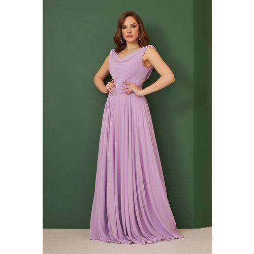 Carmen Lilac Chiffon Degajee Neck Long Evening Dress And Invitation Dress Cijene