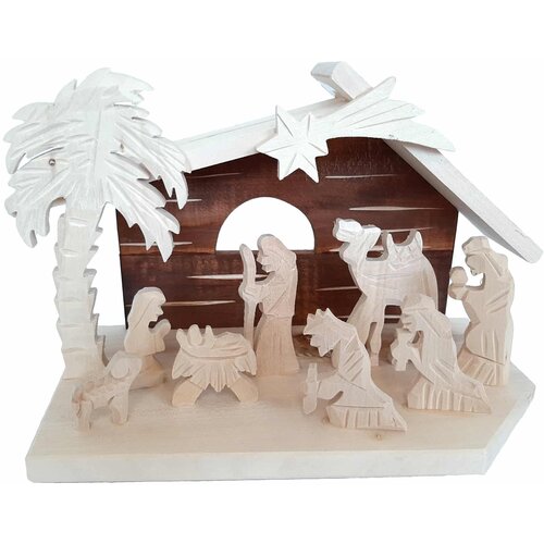  Drvene ručno rezbarene jaslice 25x15x17 cm Slike