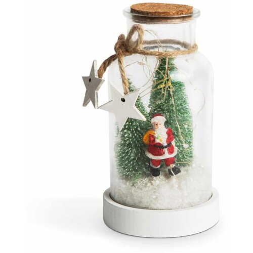 Family Christmas Božična LED dekoracija steklenička z božičkom in božičnim drevesom Slike