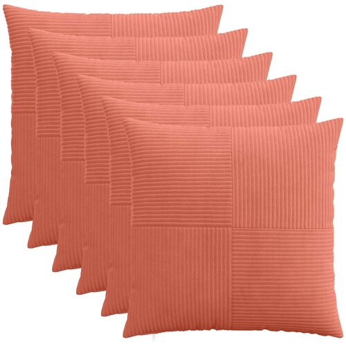  Presvlaka za jastuk 6 pcs ALMELO Crvena narančasta 60 x 60 cm Cijene