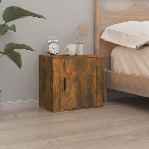 The Living Store Stenska nočna omarica dimljen hrast 50x30x47 cm - Stenska Nočna Omarica, (21421045) Slike