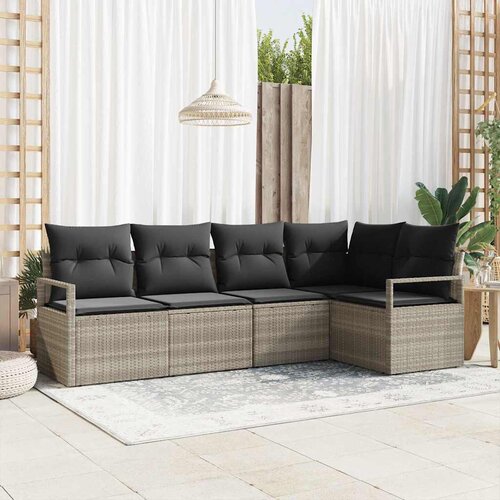  Set sofe s jastukom 5 pcs Svjetlosiva poliratan Slike