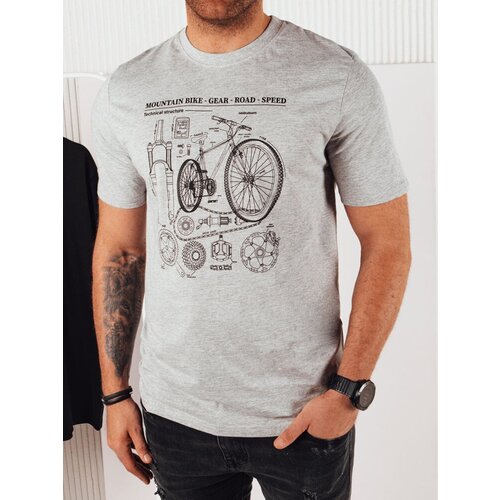 DStreet Grey men&amp;#039;s T-shirt with print Slike