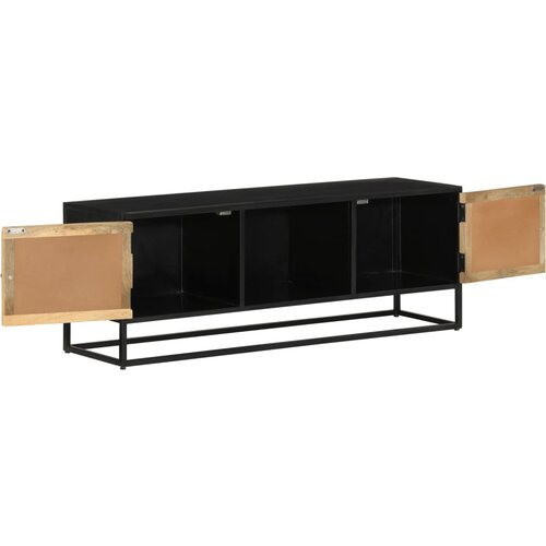 Maison Chic TV omarica - TV stojalo - Televizijska omarica 110x30x40 cm trden mangov les in železo, (21700481) Slike