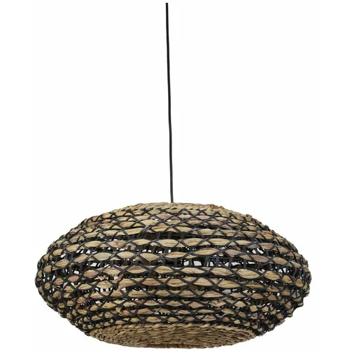 Light & Living Stropna lampa u crnoj prirodnoj boji sa sjenilom od ratana i morske trave ø 60 cm Tripoli -