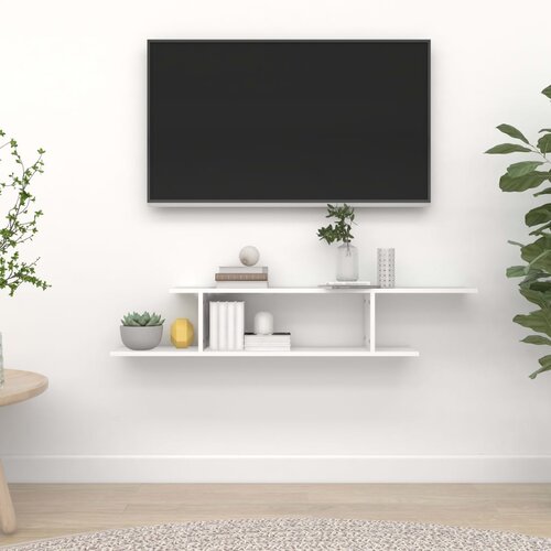  Zidna TV polica bijela 125 x 18 x 23 cm konstruirano drvo Cene