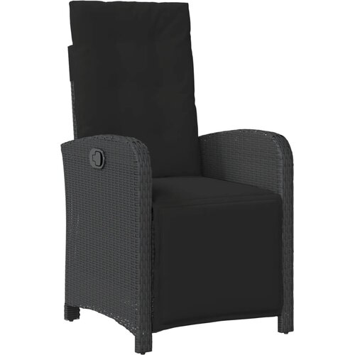  3-dijelni vrtni blagovaonski set s jastucima od poliratana crni Crna Dužina stola 80 cm Slike