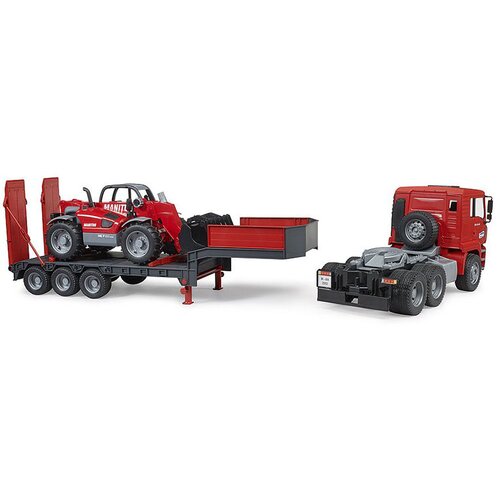 Bruder kamion MAN TGA sa niskom prikolicom i Manitou telehendlerom 027742 Slike