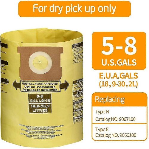 INORCO Vrečke s filtri za prah, združljive s 5-8 galonskimi sesalniki Shop Vac za mokro suho sesanje, (21854206) Slike