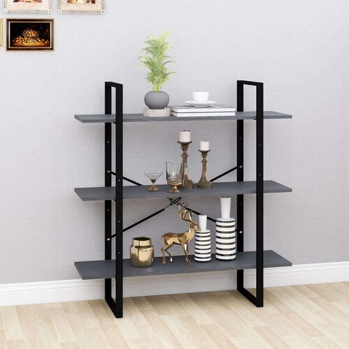 vidaXL Ormarić za knjige s 3 razine sivi 100 x 30 x 105 cm od borovine Cijene