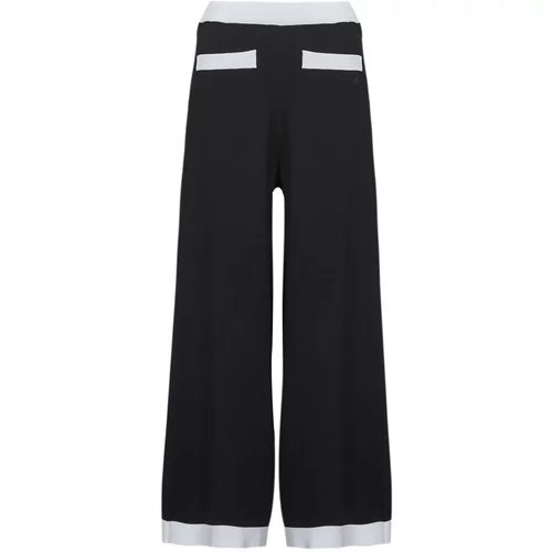 Karl Lagerfeld Lahkotne hlače & Harem hlače CLASSIC KNIT PANTS Črna
