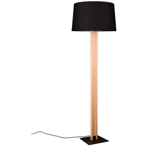 Tri O Črna/naravna stoječa svetilka s tekstilnim senčnikom (višina 150 cm) Rahul – Cene