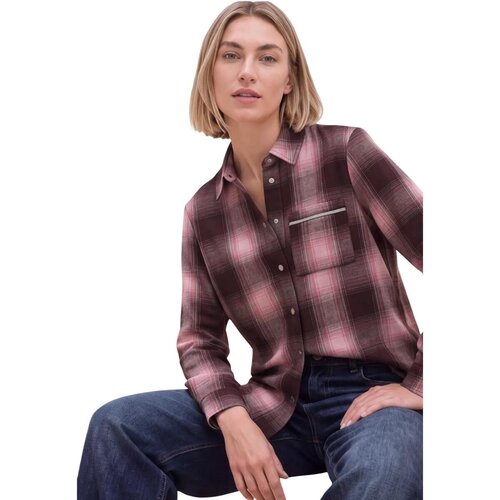 Street One Srajce &amp;amp; Bluze Y/D Check Overshirt w tape detail 346945 Bordo Slike