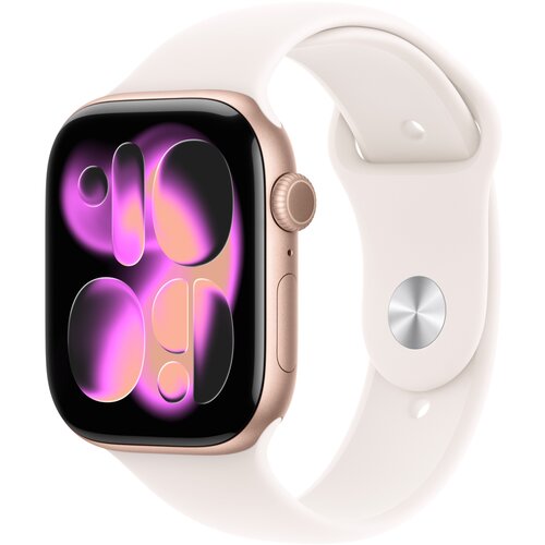 Apple Watch Series 11 Cellular 46mm S/M MFCG4ZR/A Aluminijasto kucište Rosegold Sportska narukvica Blassrosa Cijene