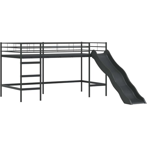  Okvir Krevet za Dječji Loft Crna i Plava 100 x 200 cm Metal Slike