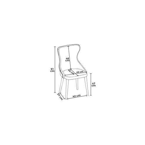 Hanah home set stolica (4 komada) alpa cream chrome Slike