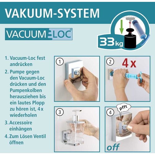 Wenko Plastičan samoljepljiv set pribora za kupaonicu u sjajno srebrnoj boji Quadro &amp;ndash; Slike