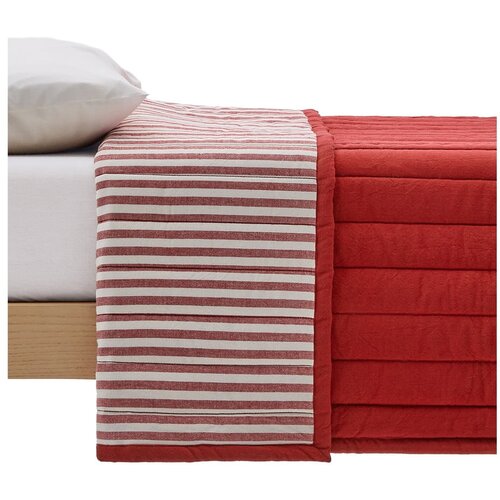 Kave Home Rdeče prešito pregrinjalo iz organskega bombaža 180x240 cm Sini – Cene