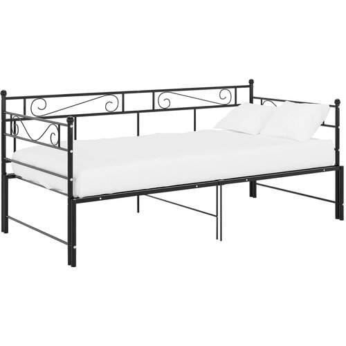 Maison Chic Izvlečni Posteljni okvir - Enojna postelja - Postelja za odrasle črn iz kovine 90x200 cm-J13, (21772292) Cene