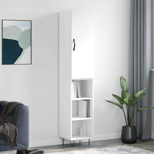 Visoka komoda bijeli 34,5x34x180 cm od konstruiranog drva Slike