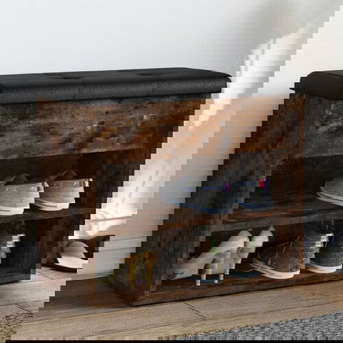 VidaXL Klupa za cipele boja dimljenog hrasta 62x32x50 cm drvena Slike