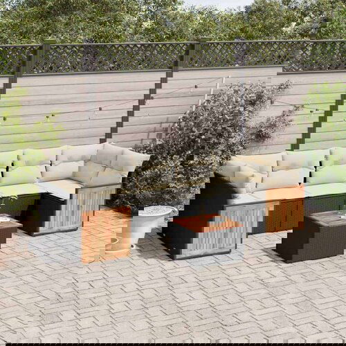  8-dijelni set vrtnih sofa od poliratana s jastucima crni Cijene