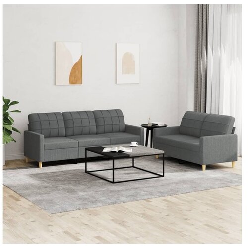 vidaXL 2-dijelni set sofa s jastucima tamnosivi od tkanine Cijene