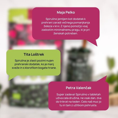 Malinca spirulina v tabletah bio 100g Slike