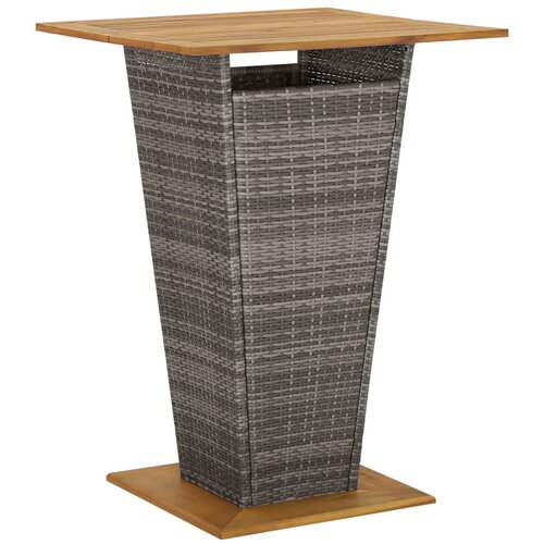  5-dijelni vrtni barski set od poliratana s jastucima sivi Siva 80 x 80 x 110 cm Slike