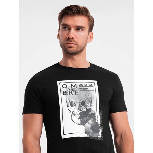 Ombre Men&amp;#039;s cotton T-shirt with delicate embroidery - cream Slike