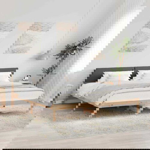 VidaXL Kovinska posteljna konstrukcija z vzglavjem rjava in temno siva, (5000084085) Slike