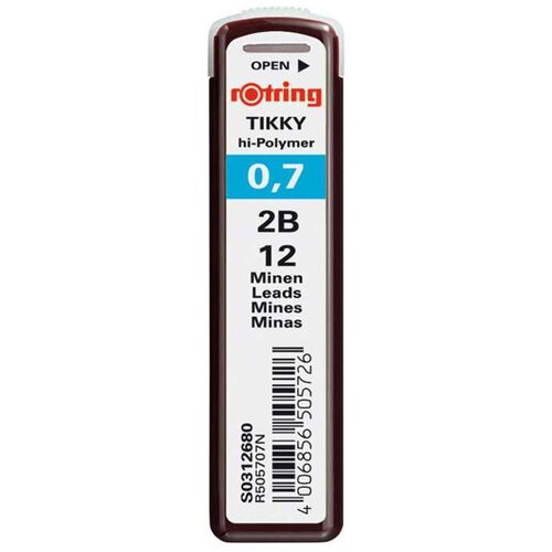 Rotring Mine za tehnični svinčnik, 2B, 0.7 mm, 12 kosov Cene