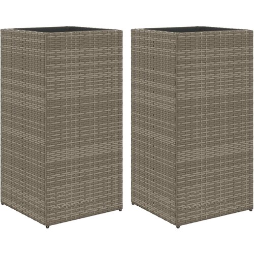 Maison Chic Vrtna korita - cvetlična korita - Cvetlični Lonec 2 kosa siva 40x40x80 cm poli ratan, (21789947) Cene